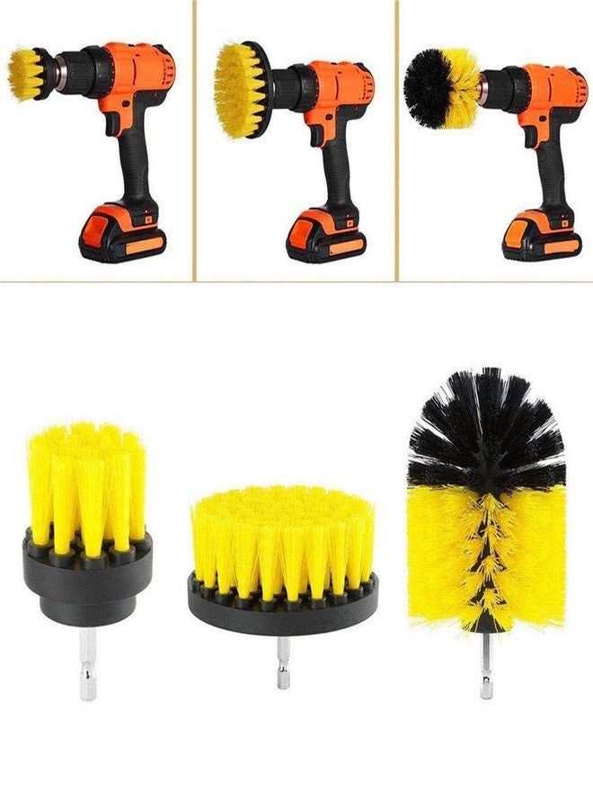 HOME CUBE 3 Pc Drill Brush Set for Bathroom Surfaces Tub, Shower,Kitchen, Tile and All Purpose Power Scrubber Cleaning Kit (Cordless Drill NOT included) (Random Color) - Image 2